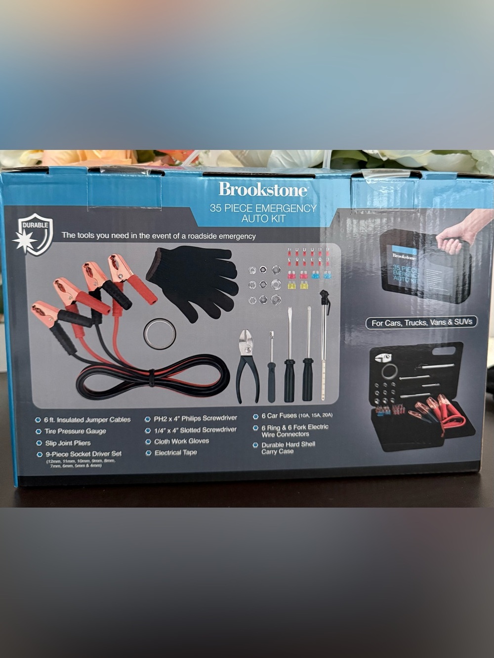 ππ BROOKSTONE 35 PIECE CAR EMERGENCY AUTO KIT. BRAND SEALED IN BOX! - Picture 5 of 16